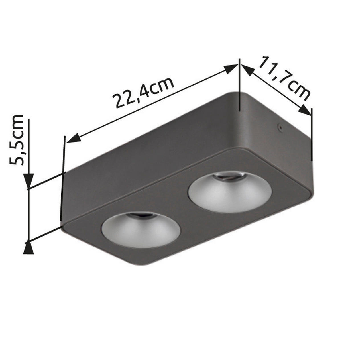 LED-STRAHLER   - Klar/Dunkelgrau, Design, Kunststoff/Metall (22,4/11.7cm) - Globo