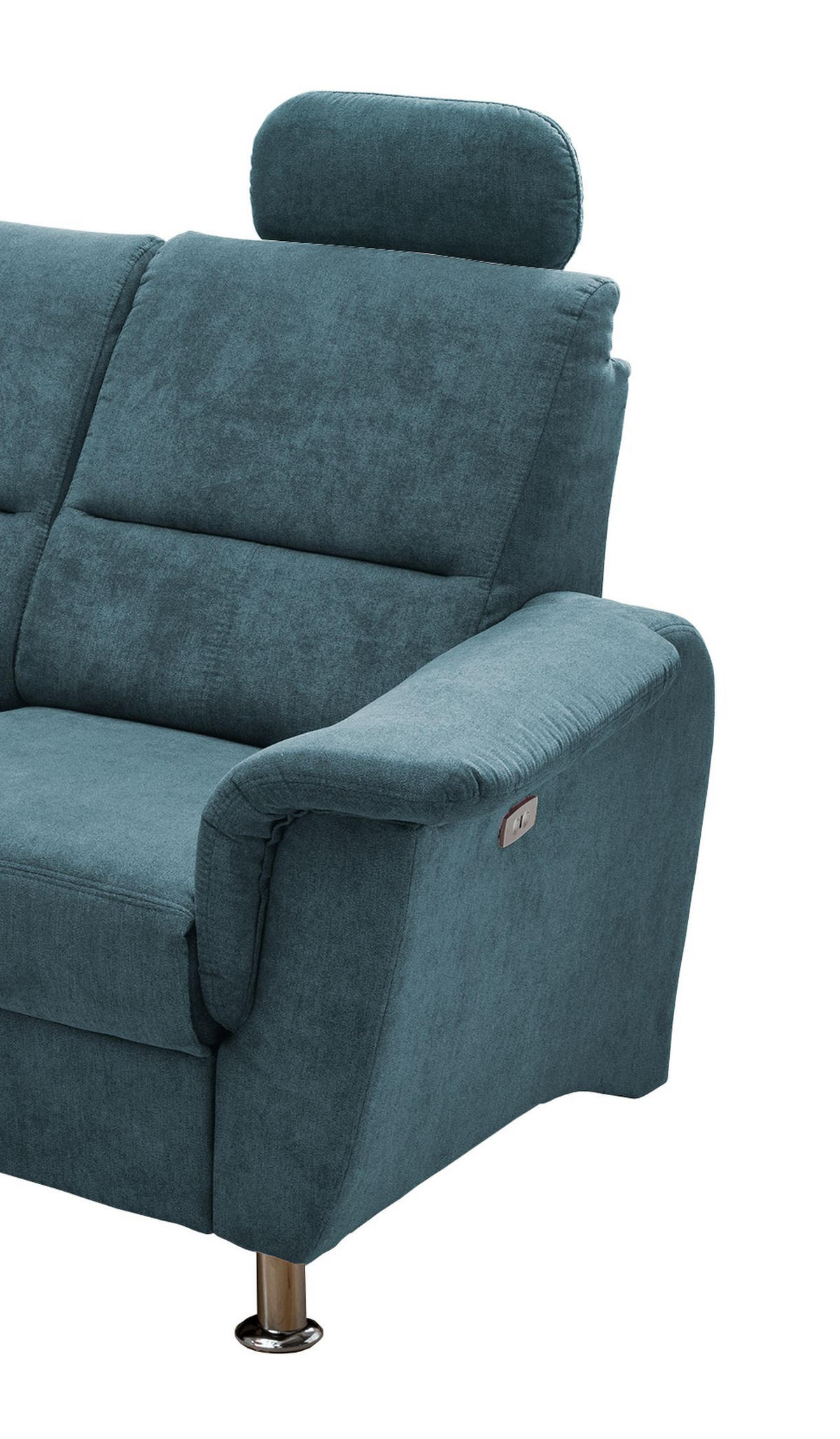 ECKSOFA Mikrofaser  - Chromfarben, KONVENTIONELL, Textil/Metall (184/231cm) - Livetastic