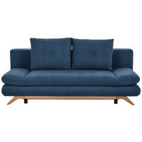SCHLAFSOFA Webstoff Dunkelblau  - Buchefarben/Dunkelblau, KONVENTIONELL, Holz/Textil (205/86/94cm) - Carryhome