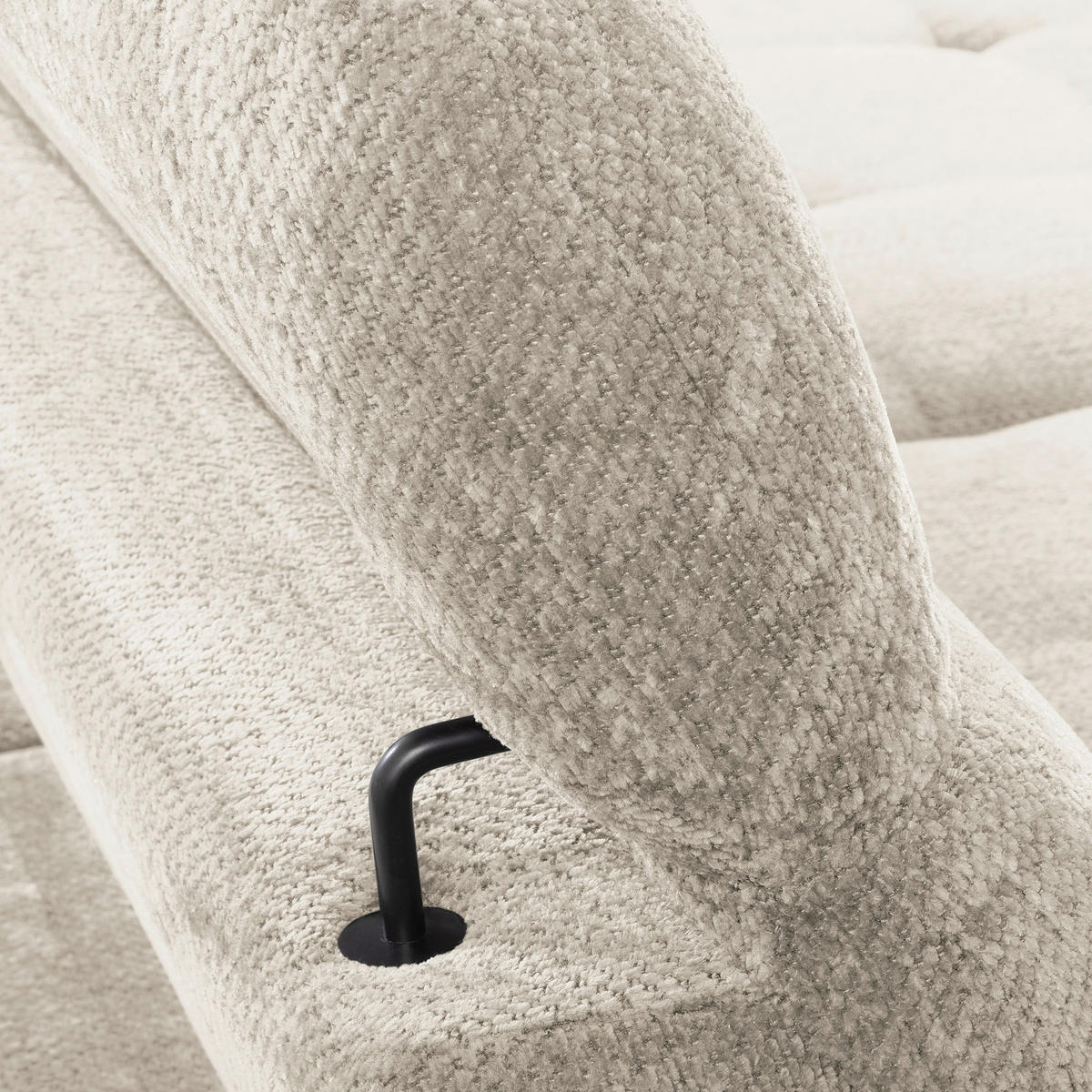 ECKSOFA   - Weiss/Schwarz, Design, Textil/Metall (268/195cm) - Livetastic