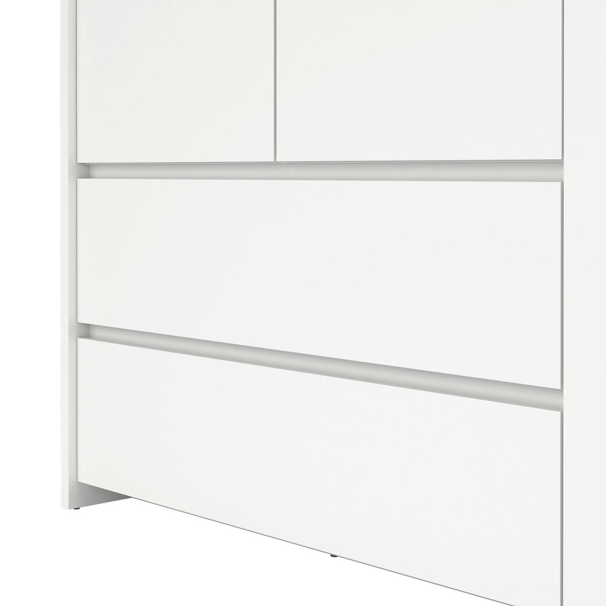 DULAP CU UȘI ROTATIVE alb  - argintiu/alb, Konventionell, metal/material pe bază de lemn (149/202/58cm) - Boxxx