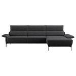 ECKSOFA in Bouclé Anthrazit  330/186 cm  - Anthrazit/Schwarz, Design, Textil/Metall (330/186cm) - Johann Jakob
