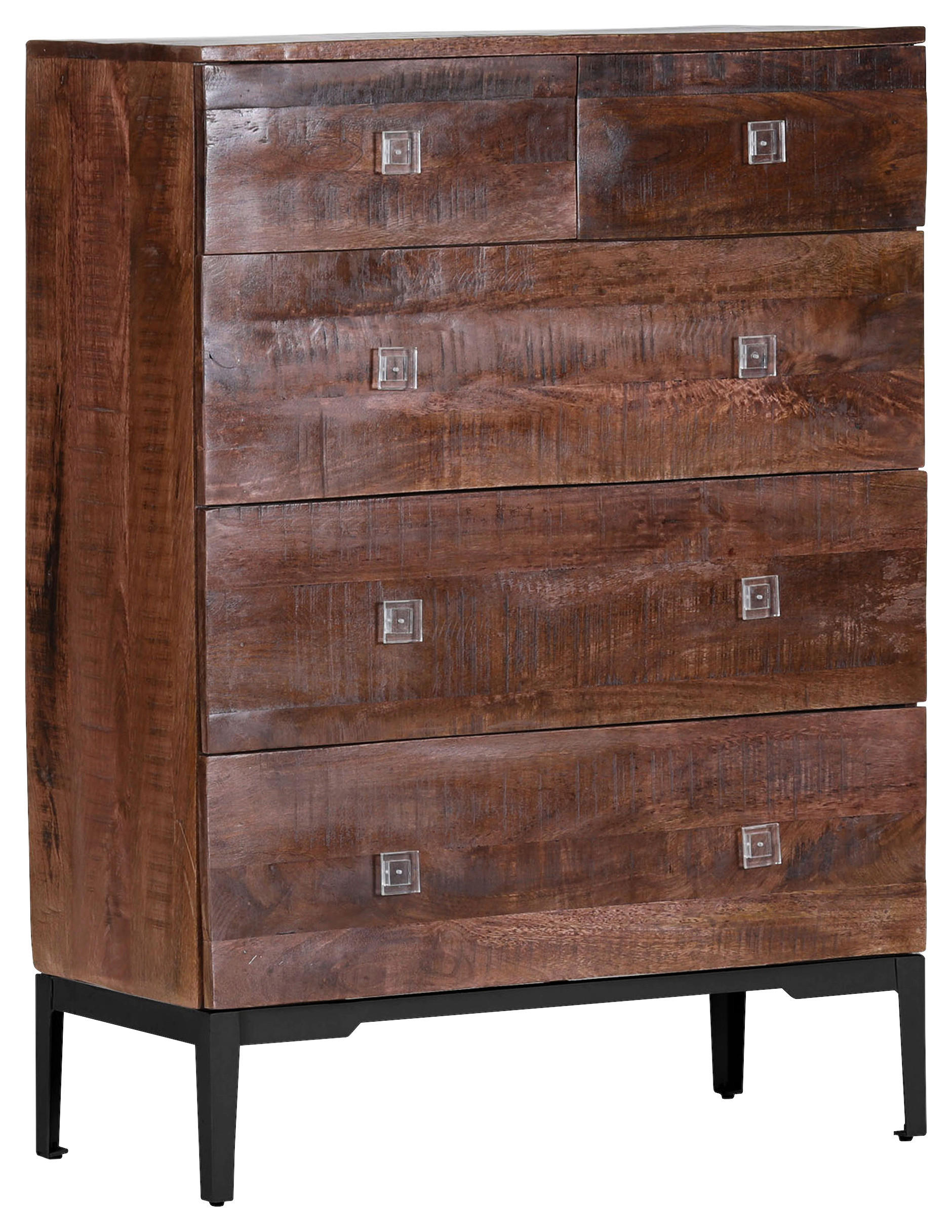 HIGHBOARD Kumasi, 90/120/42 cm, 5 Schublade(n)  - Transparent/Dunkelbraun, Design, Holz/Kunststoff (90/120/42cm)