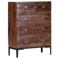 HIGHBOARD Kumasi 90/120/42 cm 5 Schublade(n)  - Transparent/Dunkelbraun, Design, Holz/Kunststoff (90/120/42cm)