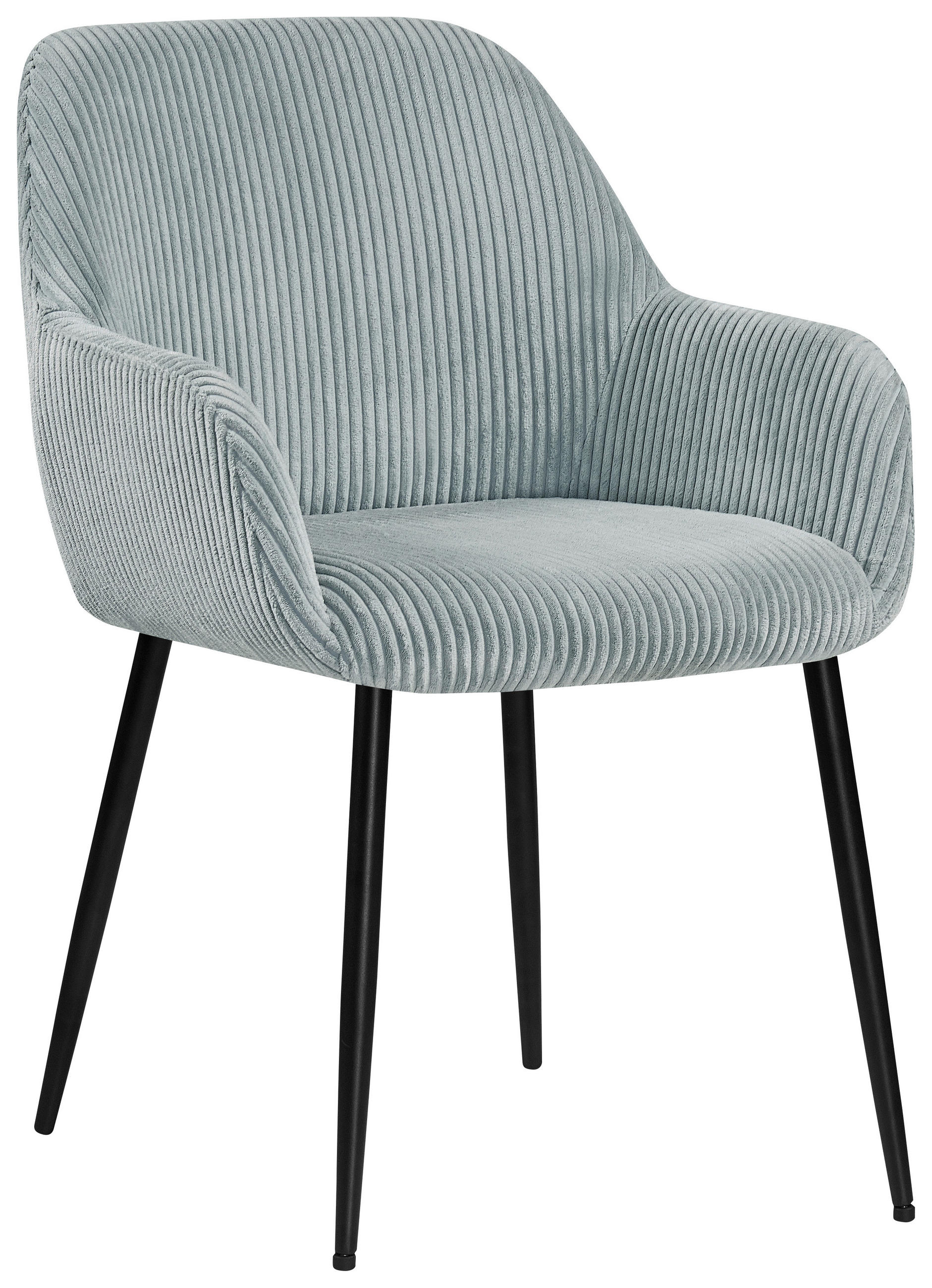 ARMLEHNSTUHL  in Eisen Cord  - Schwarz/Hellblau, Design, Textil/Metall (57/85/60cm) - Xora