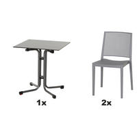 GARTENGARNITUR 3-teilig  - Grün, Basics, Holzwerkstoff/Kunststoff (65/80/65cm) - Siena Garden