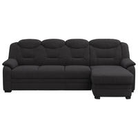 ECKSOFA in Chenille Schwarz  - Schwarz, Basics, Kunststoff/Textil (257/162cm) - MID.YOU