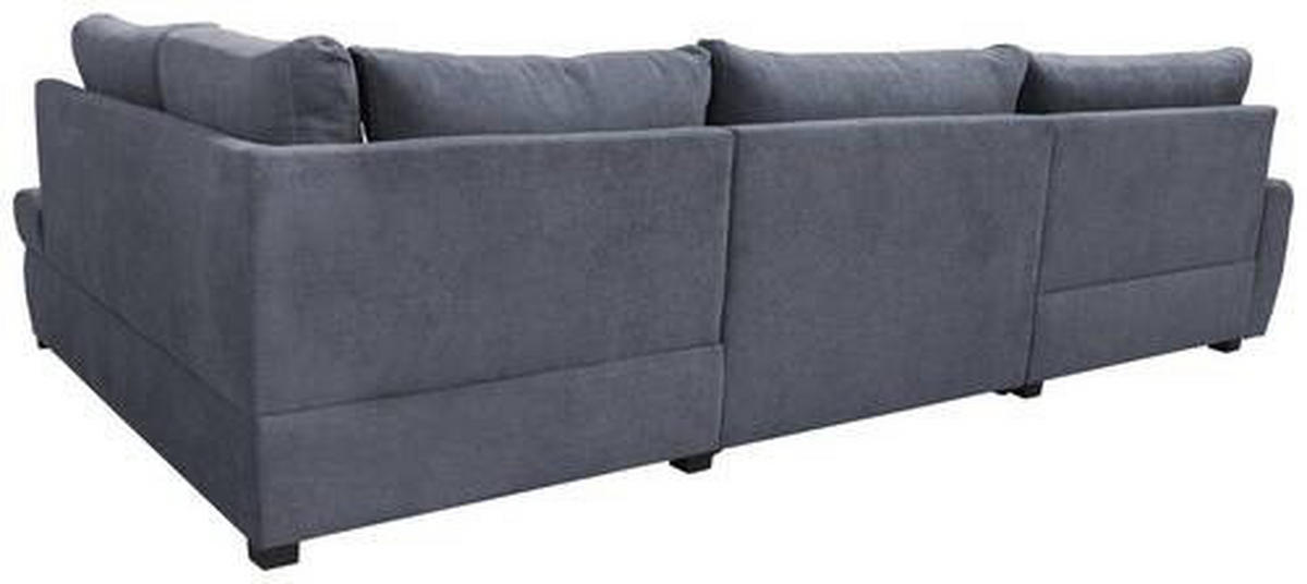 ECKSOFA in Velours Grau  - Chromfarben/Grau, Design, Kunststoff/Textil (174/322/173cm) - Livetastic