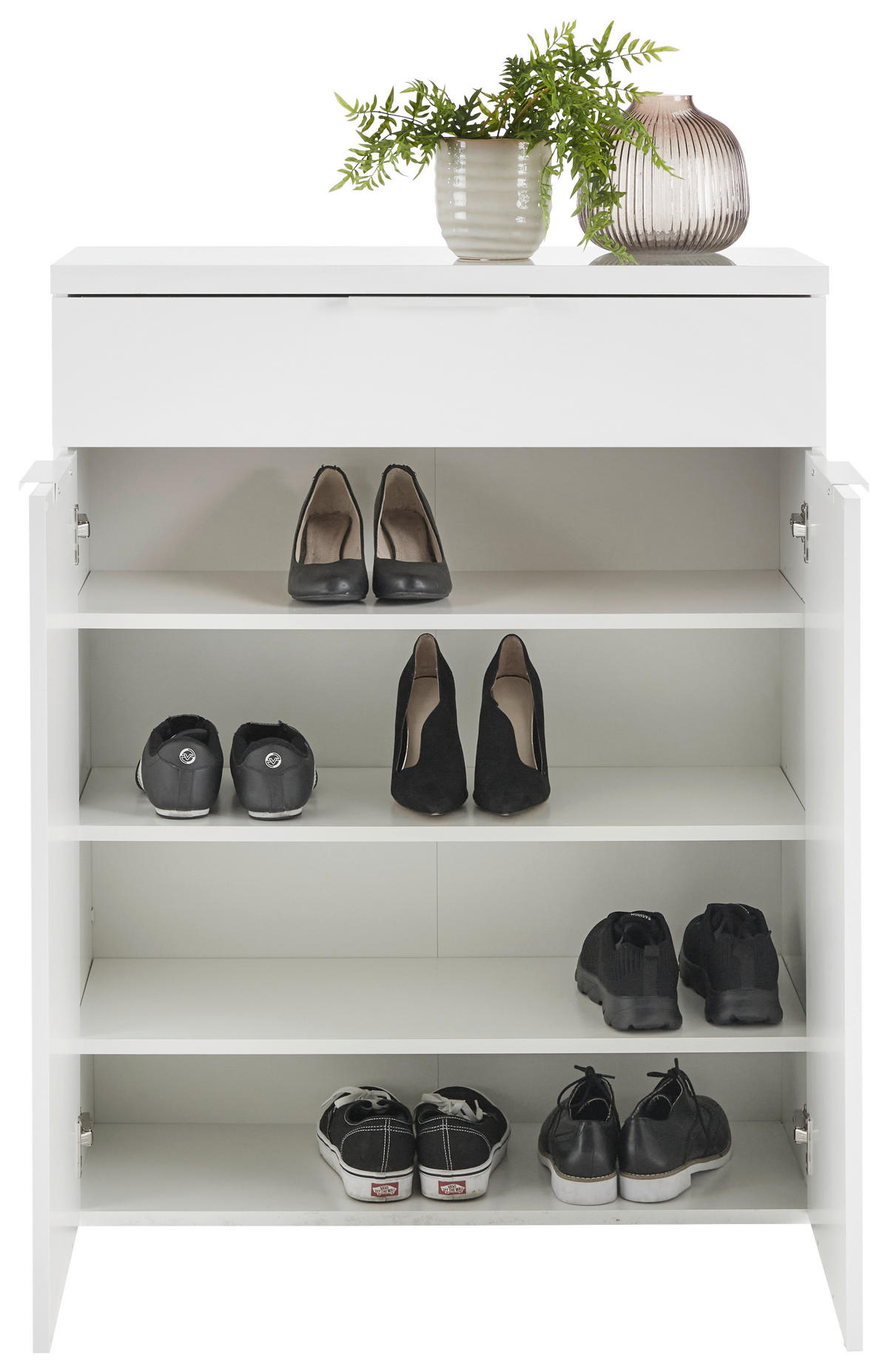 ORMAR ZA OBUĆU  bijela visoki sjaj  drvni materijal     - bijela/bijela visoki sjaj, Moderno, drvni materijal/metal (80/102/35cm) - Mömax