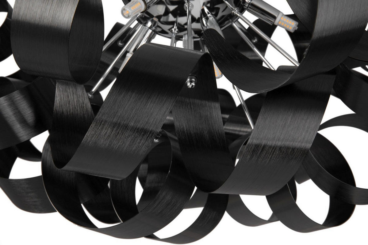 LED FÜGGŐLÁMPA 60/180 cm  - fekete, Design, fém (60/180cm) - Ambiente