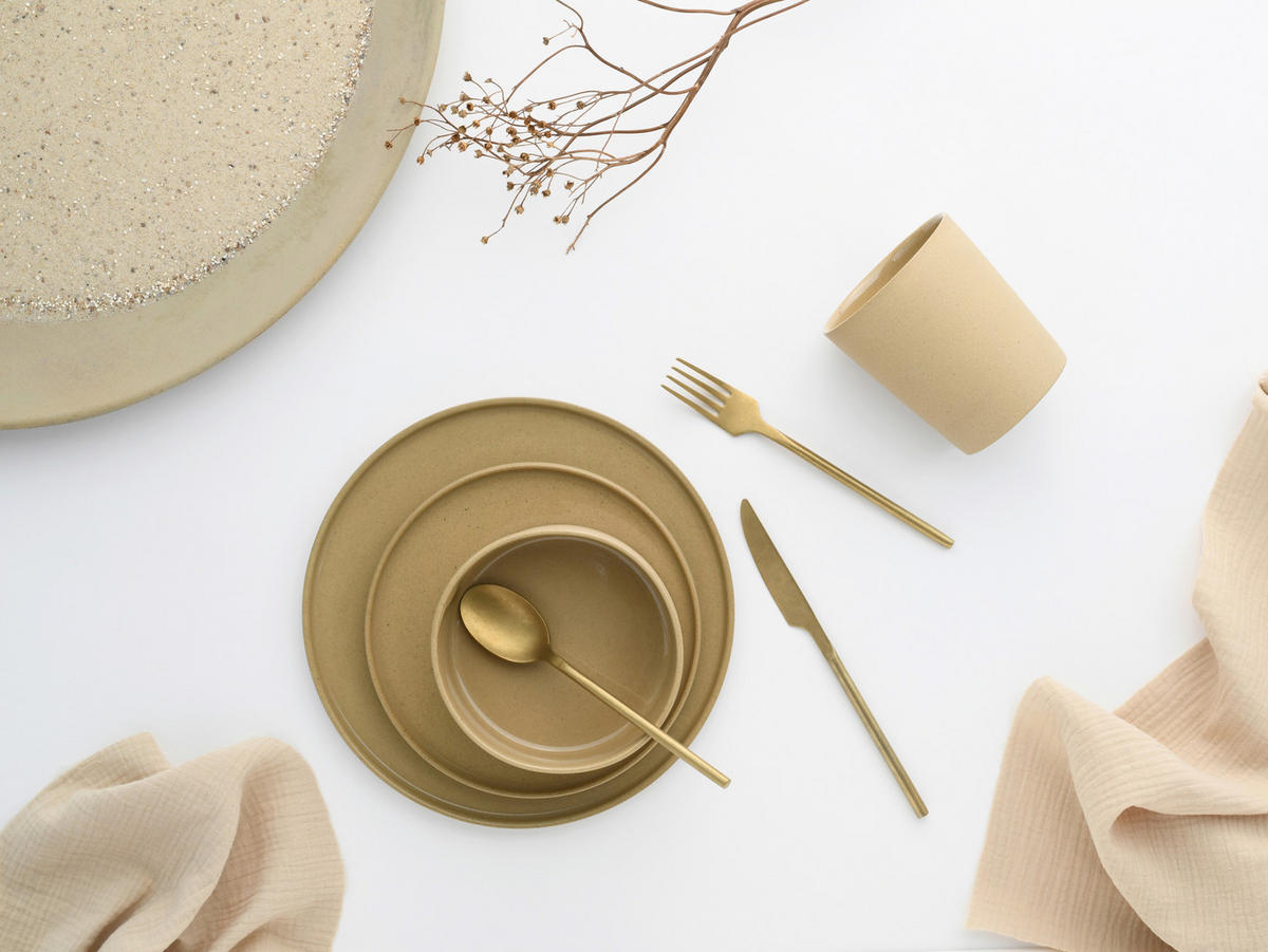 KAFFEEBECHERSET Futuro 4-teilig  - Hellbraun, Basics, Keramik (22,5/22,5/13,5cm) - Creatable