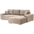 ECKSOFA in Webstoff Beige  - Beige/Silberfarben, Design, Kunststoff/Textil (280/194cm) - Carryhome