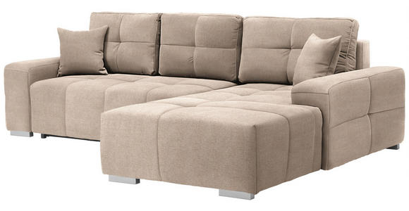 ECKSOFA in Webstoff Beige  - Beige/Silberfarben, Design, Kunststoff/Textil (280/194cm) - Carryhome