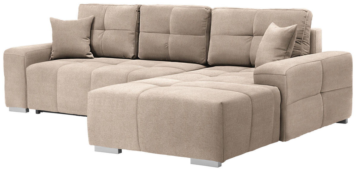 KUTNA GARNITURA tekstil  bež   - srebrne boje/bež, Design, tekstil/plastika (280/194cm) - Carryhome