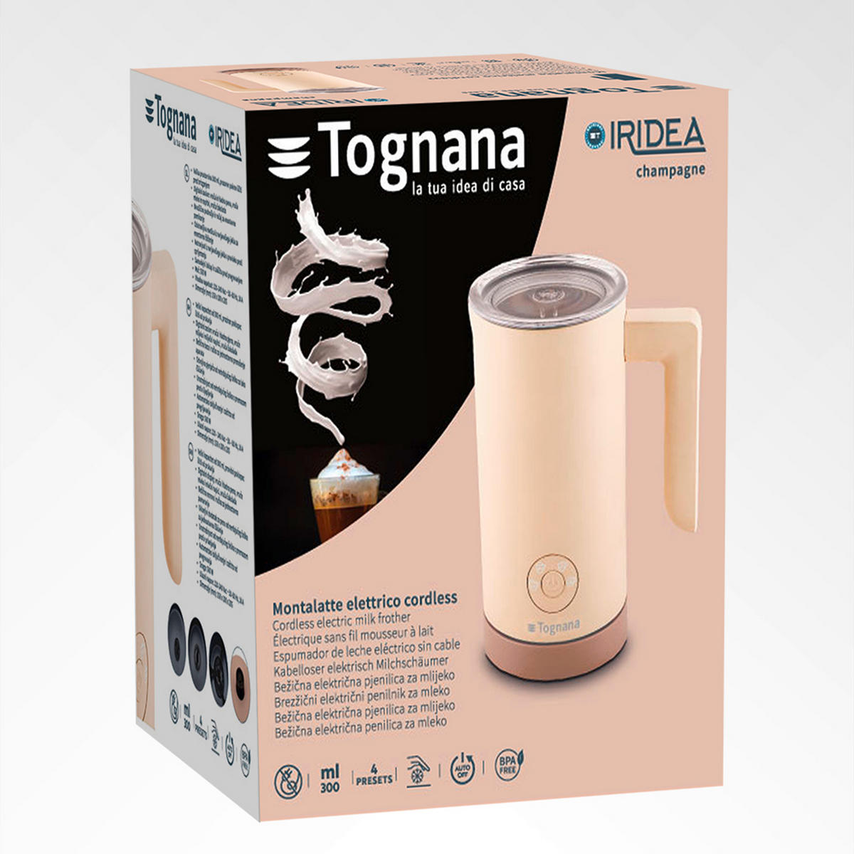 PENILEC MLEKA  Iridea Champagne 16.6/19.5/12 cm                  - barve šampanjca, Basics, kovina/umetna masa (16.6/19.5/12cm) - Tognana