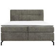 BOXSPRINGBETT 160/200 cm,  in Grau, Topper, H3 + H3 = fest  - Schwarz/Grau, Design, Textil/Metall (160/200cm) - Esposa