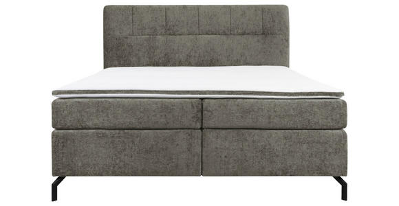 BOXSPRINGBETT 160/200 cm,  in Grau, Topper, H3 + H3 = fest  - Schwarz/Grau, Design, Textil/Metall (160/200cm) - Esposa