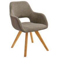 ARMLEHNSTUHL  in Mikrofaser, Flachgewebe  - Wildeiche/Eichefarben, Design, Holz/Textil (56/86/64cm) - Lomoco