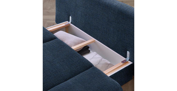 SCHLAFSOFA in Chenille Dunkelblau - Schwarz/Dunkelblau, MODERN, Holz/Textil (212/89/102cm) - Dieter Knoll