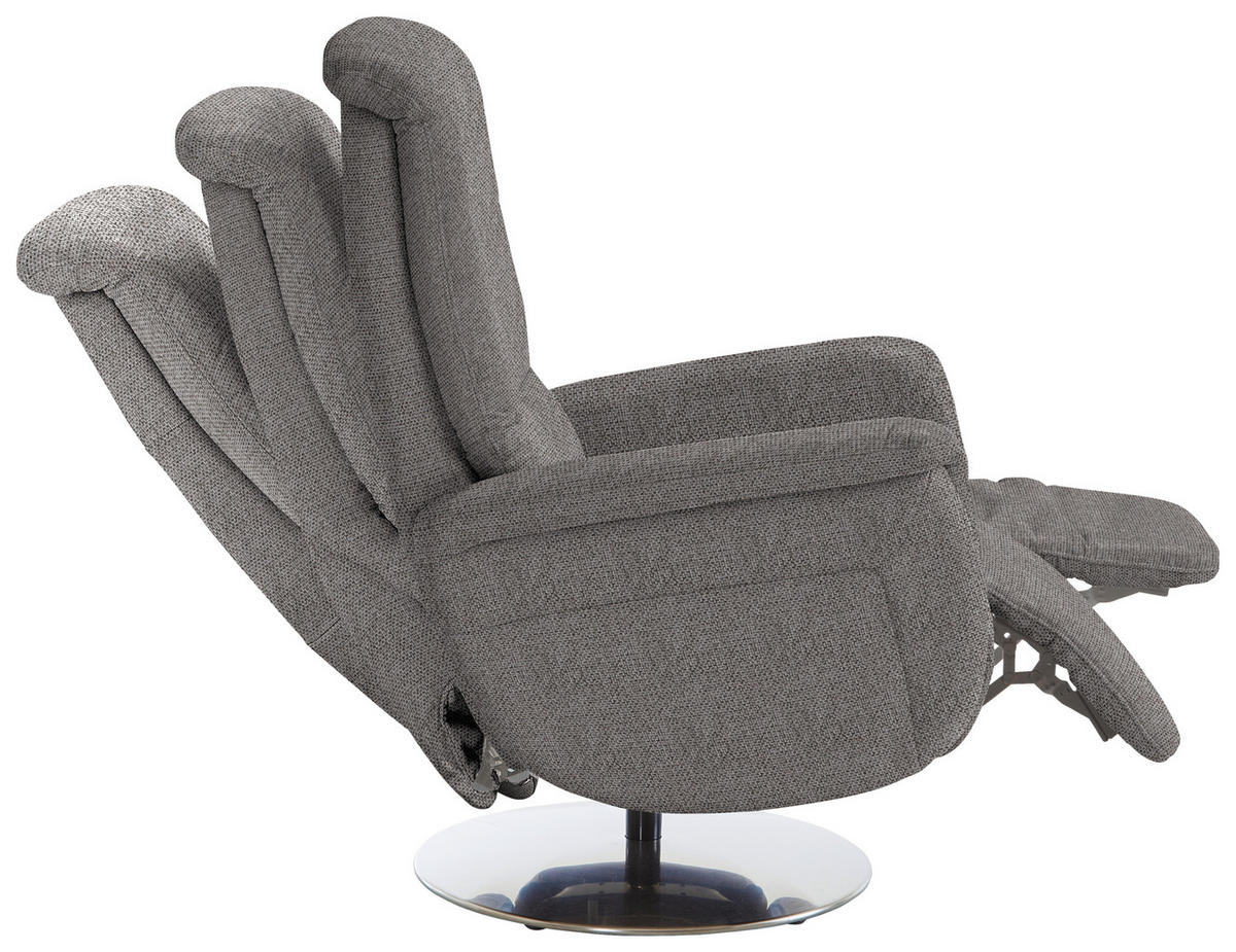 RELAXSESSEL Textil Dunkelbraun  - Edelstahlfarben/Dunkelbraun, Konventionell, Textil/Metall (79/112/94cm) - Beldomo Premium