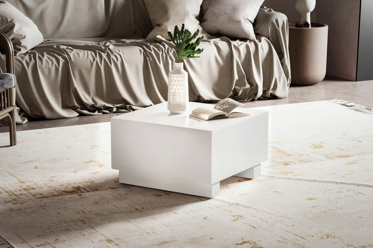 COUCHTISCH in Holzwerkstoff 60/60/35 cm  - Weiss Hochglanz, Lifestyle, Holzwerkstoff (60/60/35cm) - Livetastic