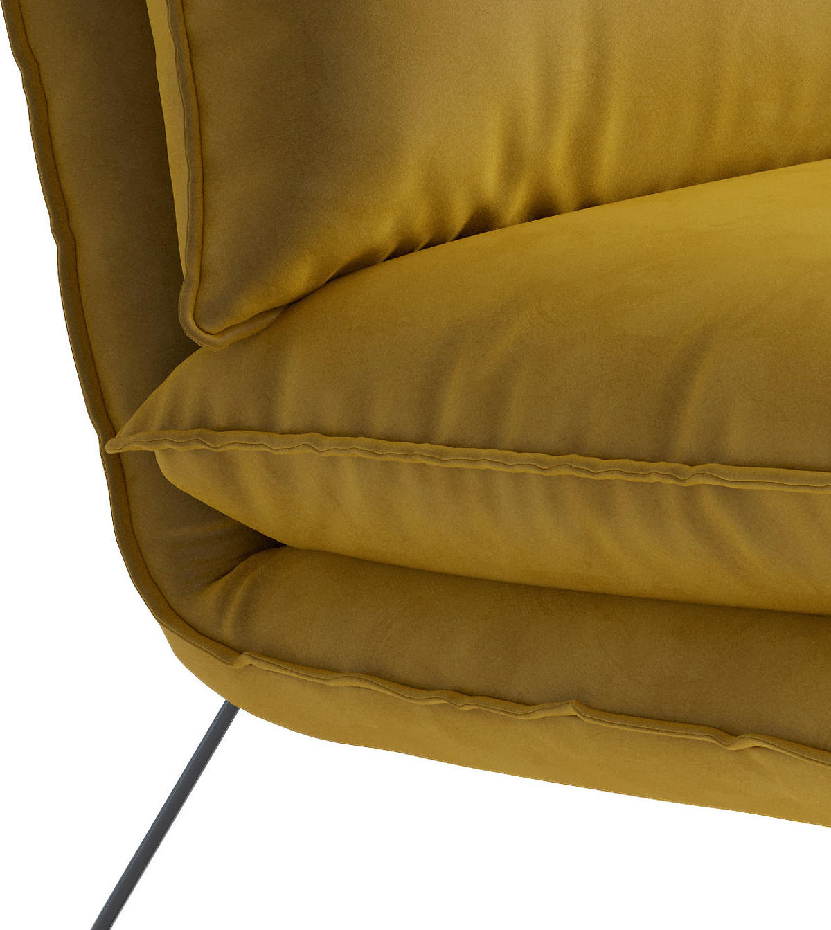 KŘESLO 1 ks, textil, žlutá - žlutá, Design, kov/textil (72/84/90cm) - Livetastic