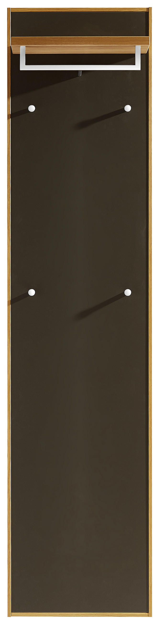 GARDEROBNI PANEL - barve hrasta/temno rjava, Basics, leseni material/les (44/183/29cm) - Novel