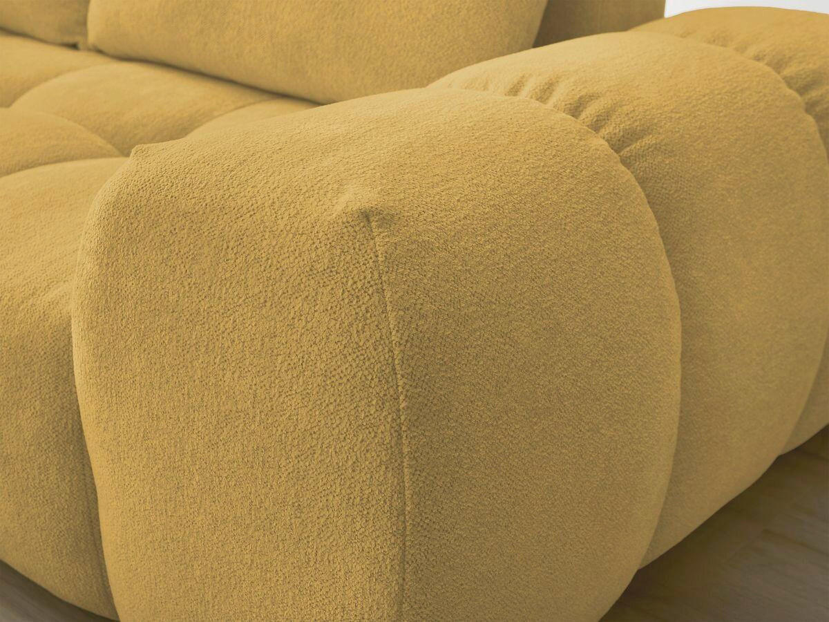 ECKSCHLAFSOFA EVEREST  mit Rücken echt, Armteil links, Armteil rechts Flachgewebe Gelb  - Gelb/Schwarz, MODERN, Kunststoff/Textil (320/212cm)