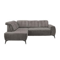 ECKSOFA in Chenille Graubraun  - Graubraun/Schwarz, Modern, Textil/Metall (200/261cm) - Livetastic