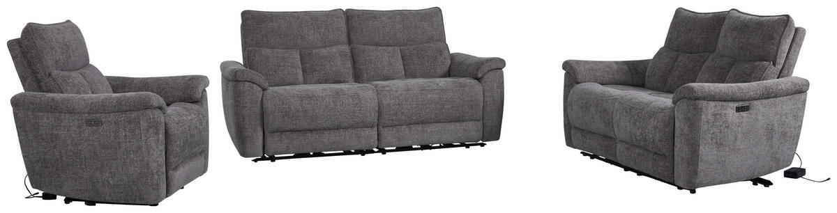 RELAXFÅTÖLJ i trä, metall, textil grå  - grå, Modern, metall/trä (97,8/96,5/102cm)