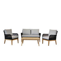 LOUNGEGARNITUR   135/90/73 cm  - Anthrazit/Hellgrau, Basics, Holz/Textil (135/90/73cm) - Acamp