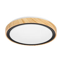 LED-DECKENLEUCHTE Aflo 38/38/7.5 cm  - Eichefarben/Schwarz, Natur, Kunststoff/Metall (38/38/7.5cm)