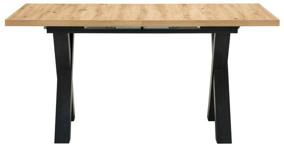 ESSTISCH Schwarz, Eiche Artisan rechteckig ausziehbar, in verschiedenen Holzdekoren erhältlich - Schwarz/Eiche Artisan, KONVENTIONELL, Holzwerkstoff (160-210/90/75cm) - Hom`in