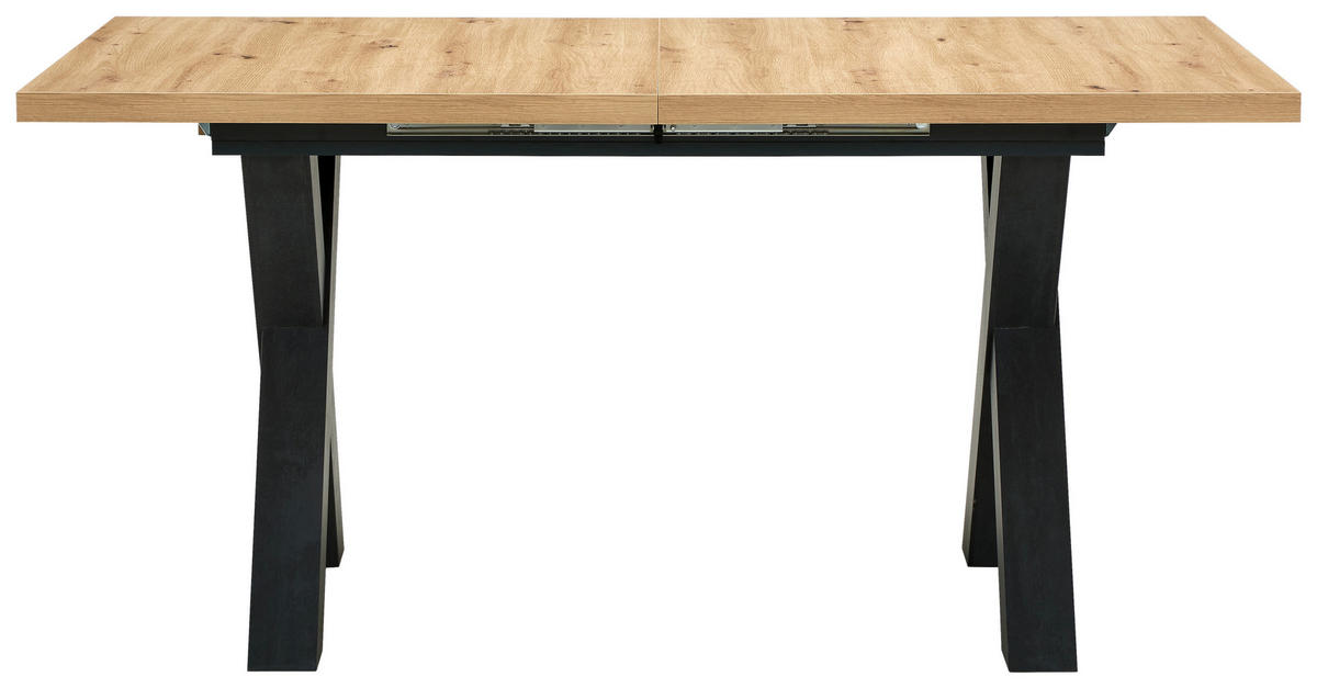 ESSTISCH Schwarz, Eiche Artisan rechteckig  ausziehbar, in verschiedenen Holzdekoren erhältlich  - Schwarz/Eiche Artisan, KONVENTIONELL, Holzwerkstoff (160-210/90/75cm) - Hom`in