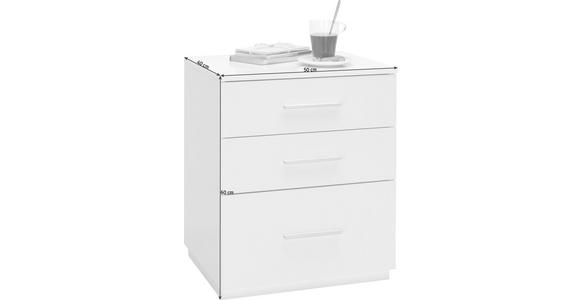 NACHTSCHRANK 50/60/40 cm - Weiß Hochglanz/Alufarben, Design, Holzwerkstoff/Kunststoff (50/60/40cm) - Carryhome