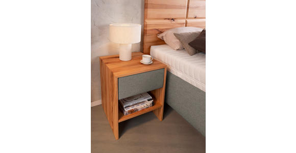 POLSTERBETT Matratze, Lattenrost, Bettkasten Braun, Buchefarben 180/200 cm - Buchefarben/Weiß, Design, Holz/Textil (180/200cm) - Valnatura