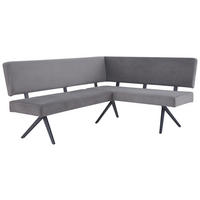 ECKBANK 190/150 cm  in Dunkelgrau  - Dunkelgrau/Schwarz, KONVENTIONELL, Textil/Metall (190/150cm) - MID.YOU