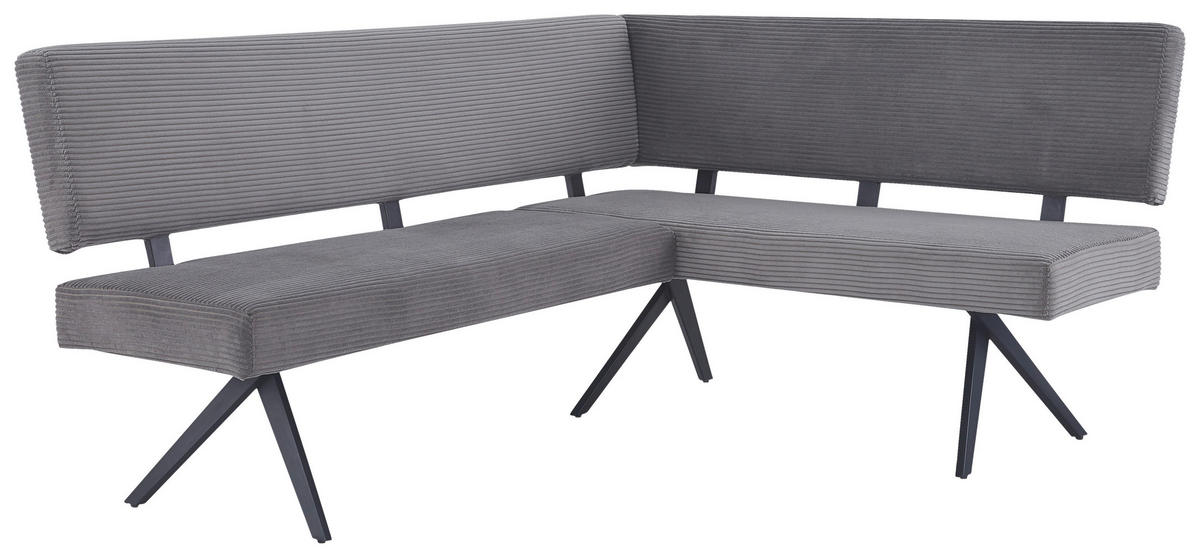 ECKBANK 190/150 cm  in Dunkelgrau  - Dunkelgrau/Schwarz, KONVENTIONELL, Textil/Metall (190/150cm) - MID.YOU
