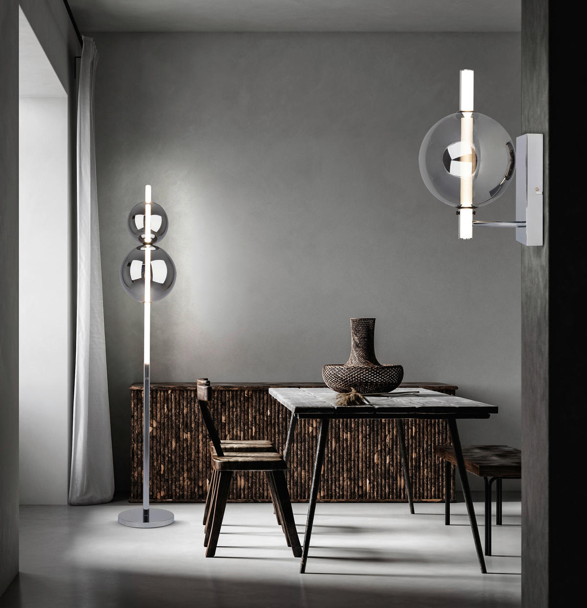 LED-WANDLEUCHTE Nova 18/22,2/31,3 cm   - Design, Glas/Metall (18/22,2/31,3cm) - Näve