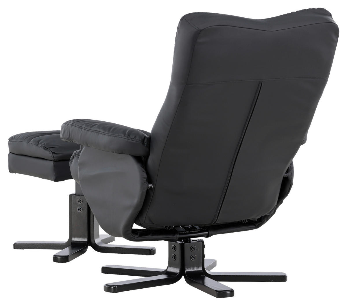 RELAXSESSELSET Lederlook (vegan)    - Schwarz, Design, Textil/Metall (78/101/90cm) - Livetastic