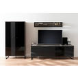 LOWBOARD  in 208/68/50 cm  - Eichefarben/Anthrazit, Design, Glas/Holz (208/68/50cm) - Novel