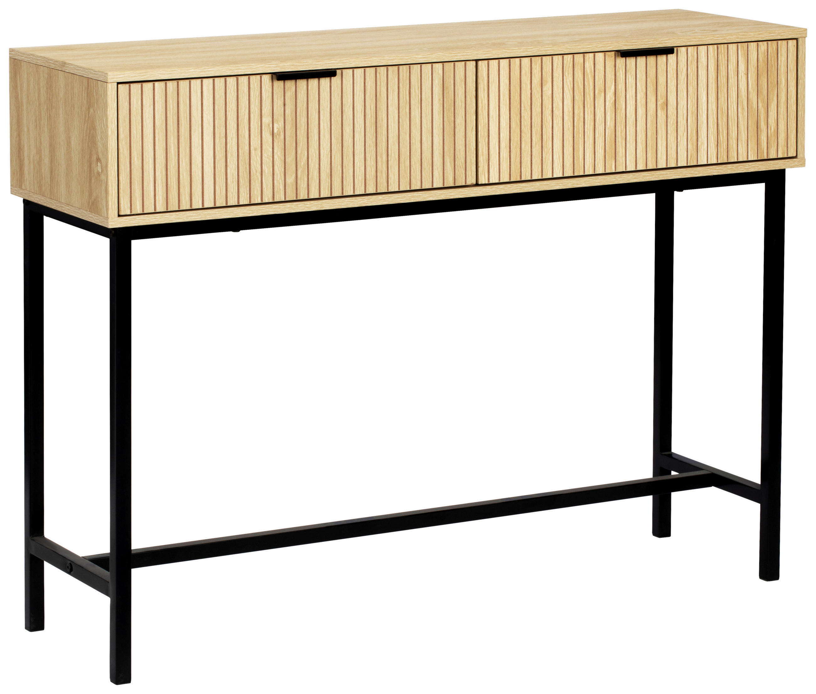 KONSOLENTISCH in Metall, Holzwerkstoff   100/74,5/30 cm  - Schwarz/Naturfarben, Natur, Holzwerkstoff/Metall (100/74,5/30cm) - MID.YOU