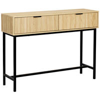 KONSOLENTISCH in Metall, Holzwerkstoff   100/74,5/30 cm  - Schwarz/Naturfarben, Natur, Holzwerkstoff/Metall (100/74,5/30cm) - MID.YOU