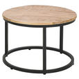 COUCHTISCHSET Mangoholz vollmassiv rund Naturfarben  - Schwarz/Naturfarben, Design, Holz (60/80/60/80/42/45cm) - Carryhome