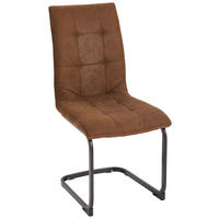 SCHWINGSTUHL  in Eisen Mikrofaser  - Schwarz/Braun, Basics, Textil/Metall (45/95/61cm) - MID.YOU