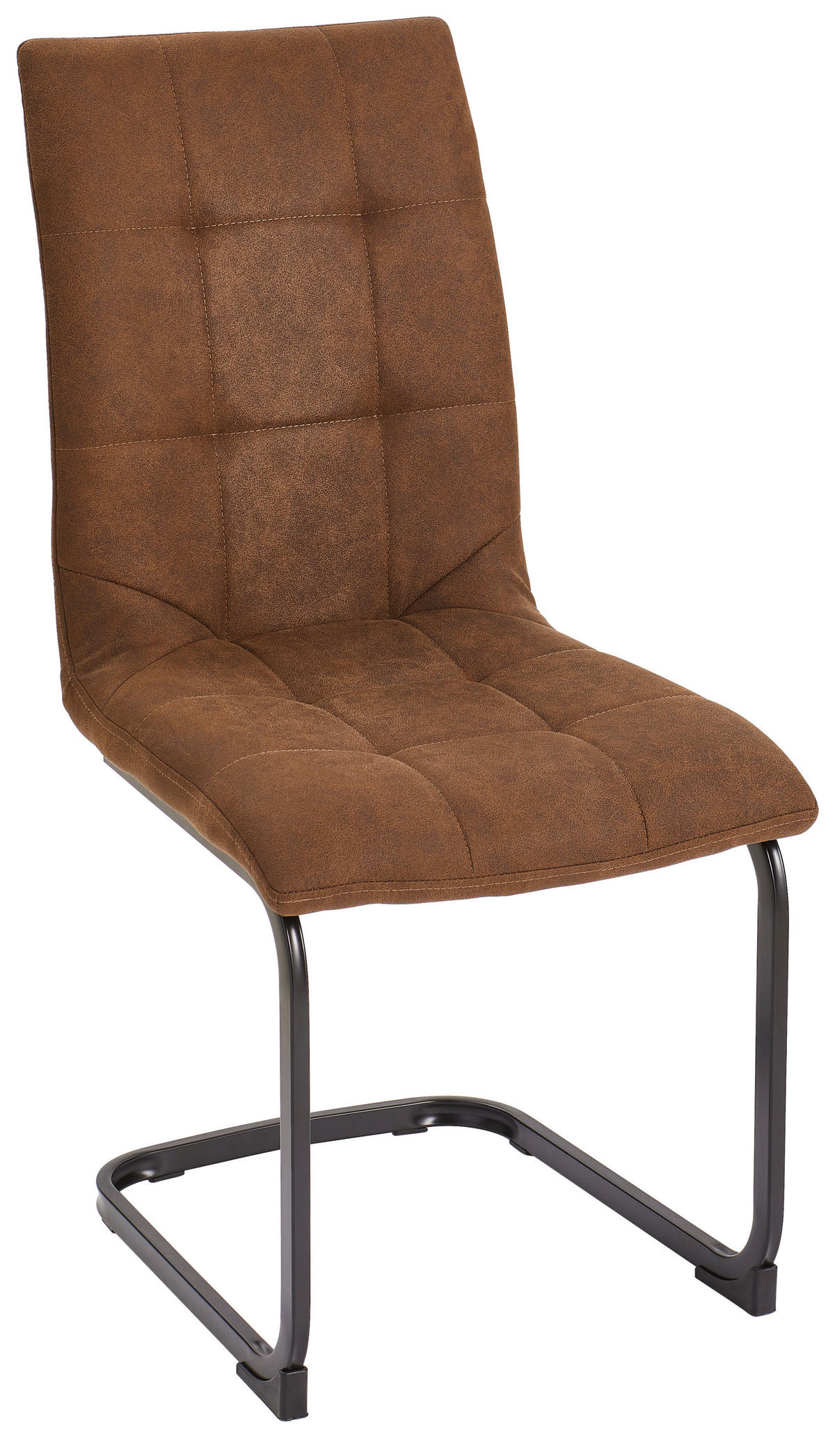 SCHWINGSTUHL  in Eisen Mikrofaser  - Schwarz/Braun, Basics, Textil/Metall (45/95/61cm) - MID.YOU