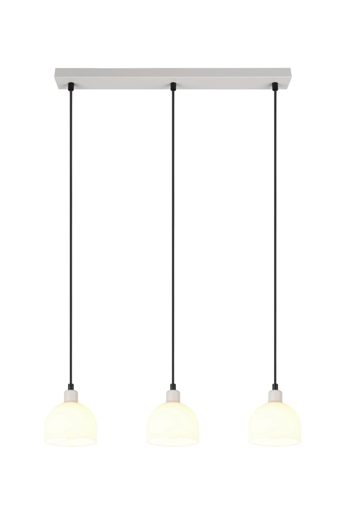 PENDELLEUCHTE  60,0/150,0/12,0 cm   - Weiss/Grau, Basics, Glas/Metall (60,0/150,0/12,0cm)