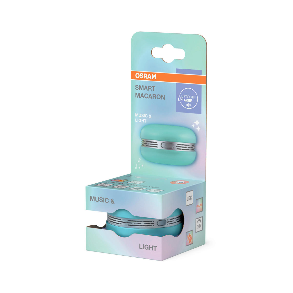 STIMMUNGSLEUCHTER Macaron 6,6/4 cm  - Blau, Design, Kunststoff (6,6/4cm) - Osram