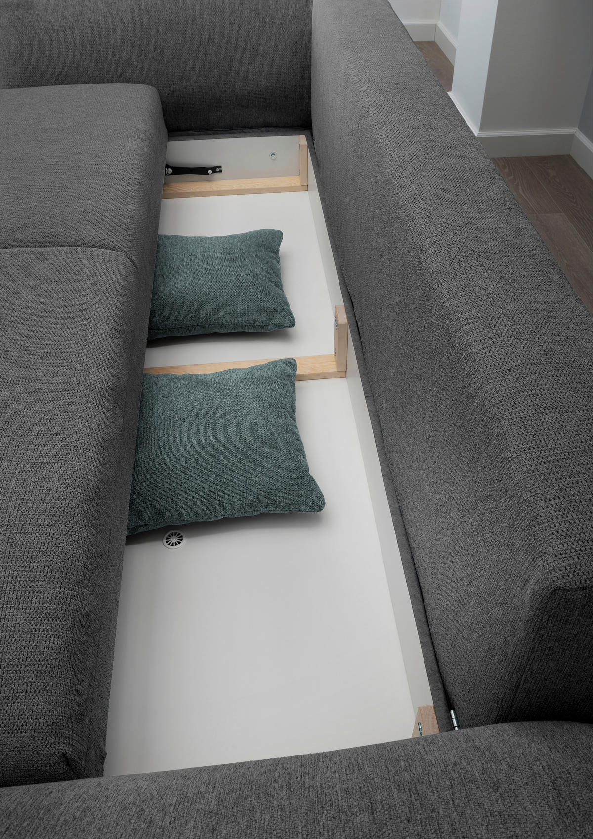 BIGSOFA in Chenille Anthrazit  - Chromfarben/Anthrazit, Modern, Kunststoff/Textil (242/71/90/131cm) - Livetastic