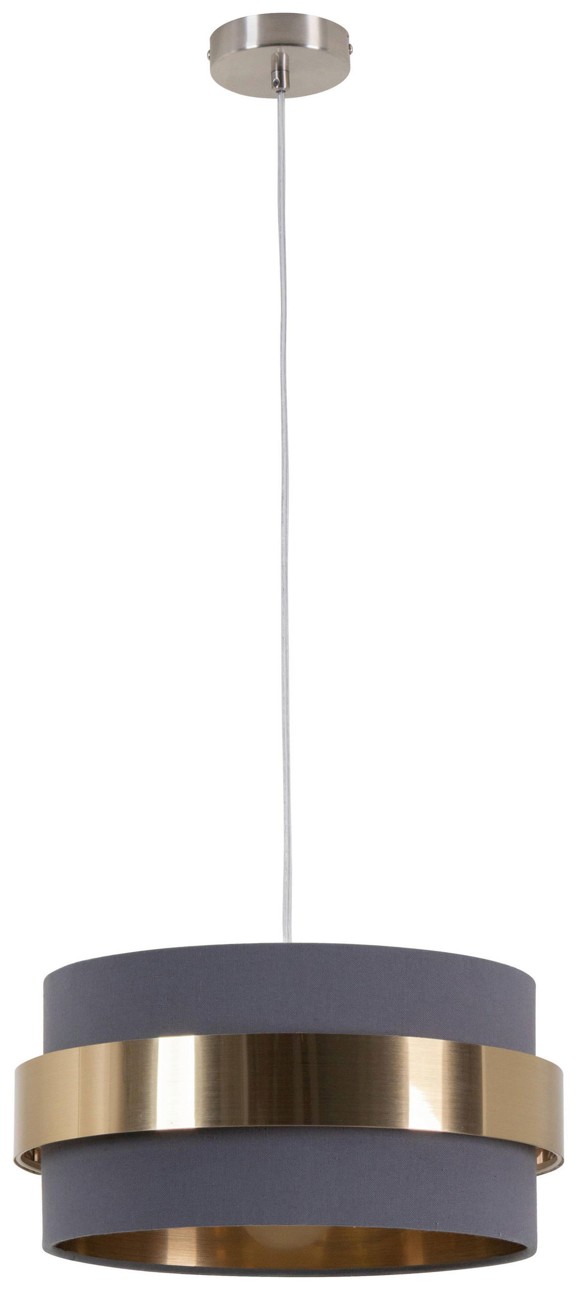 HÄNGELEUCHTE 37/120 cm   - Goldfarben/Grau, MODERN, Kunststoff/Textil (37/120cm) - Novel